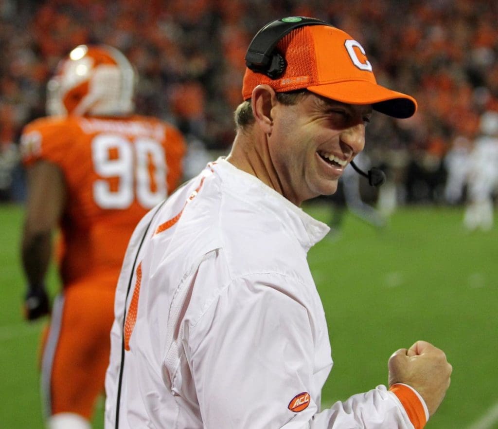 Clemson coach Dabo Swinney surprised Deshaun Watson on his big day.