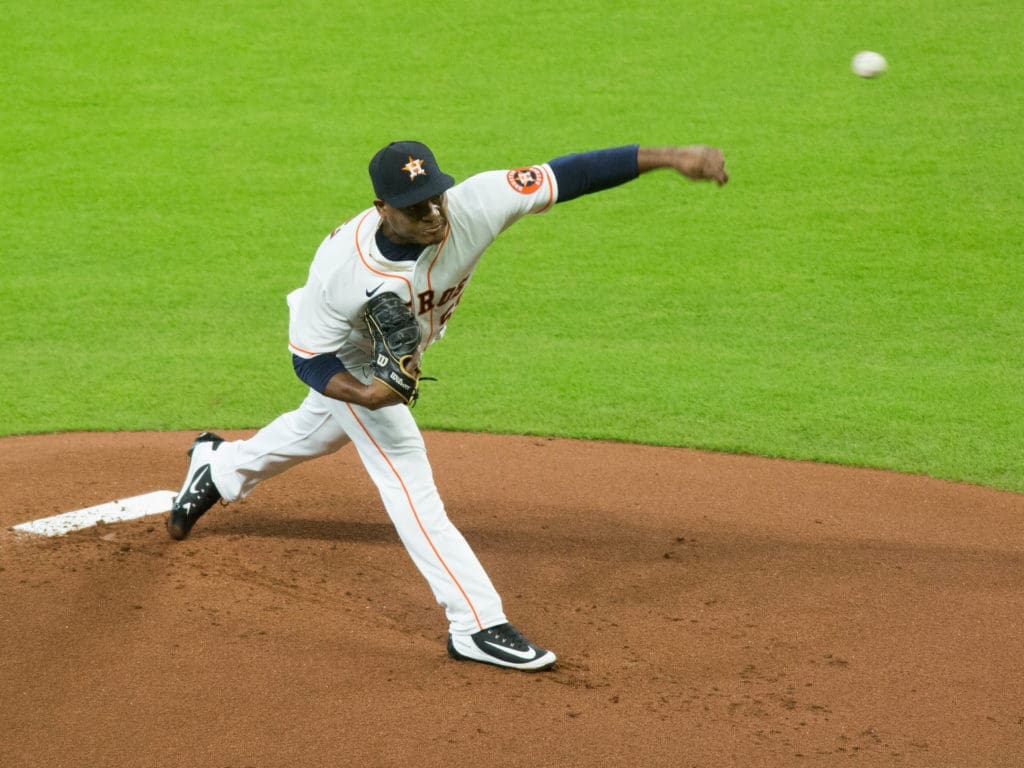 Framber Valdez could be a key in the playoffs for Houston. (Photo by F. Carter Smith)