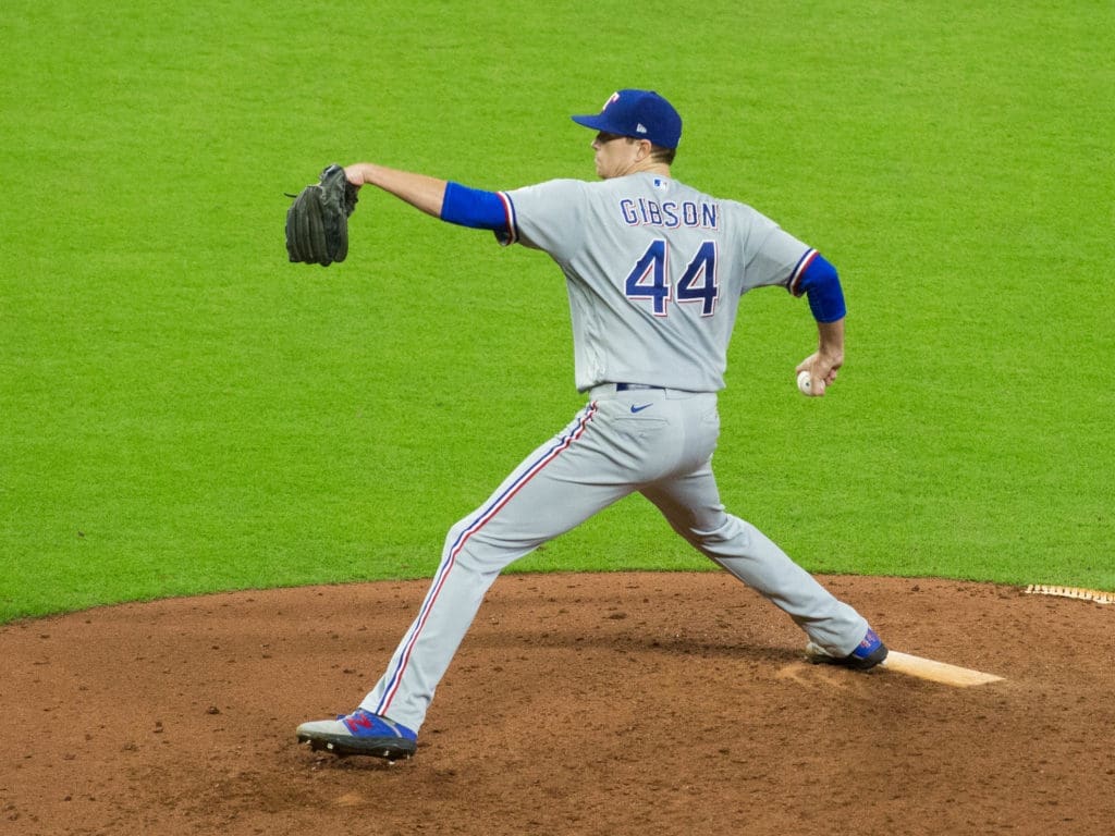 Kyle Gibson finally pitched like the Rangers expected. (Photo by F. Carter Smith)