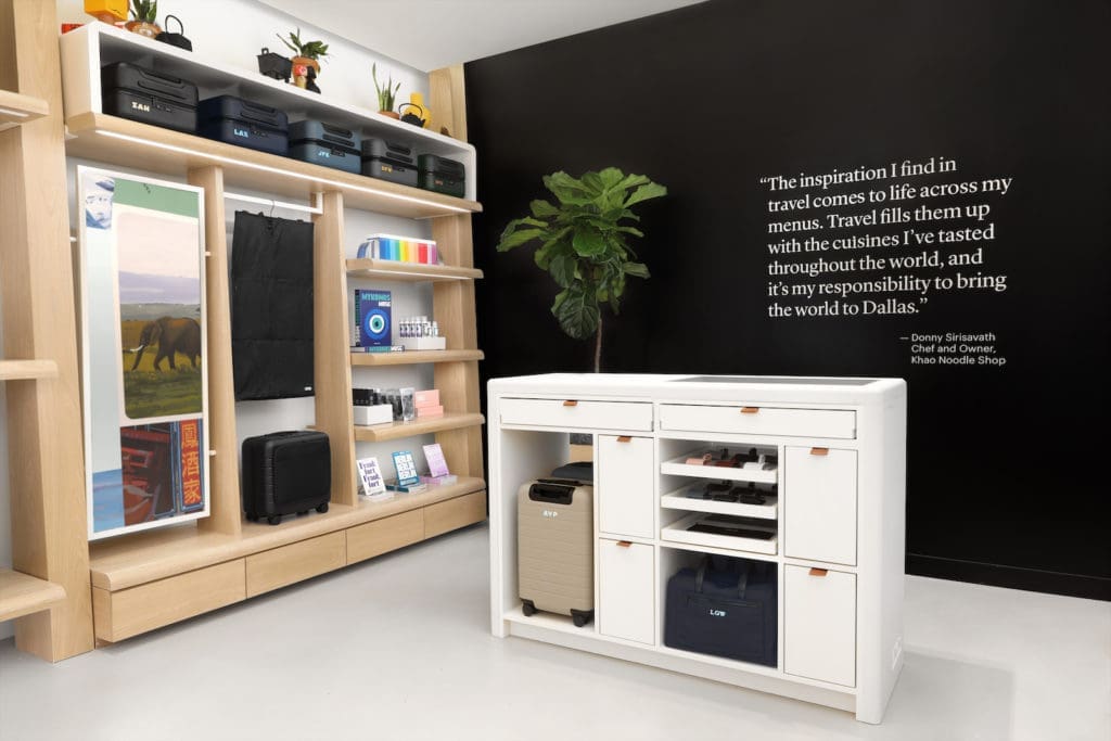 The Dallas Away store is one of the brand’s relatively rare boutiques designed with individual cities in mind.