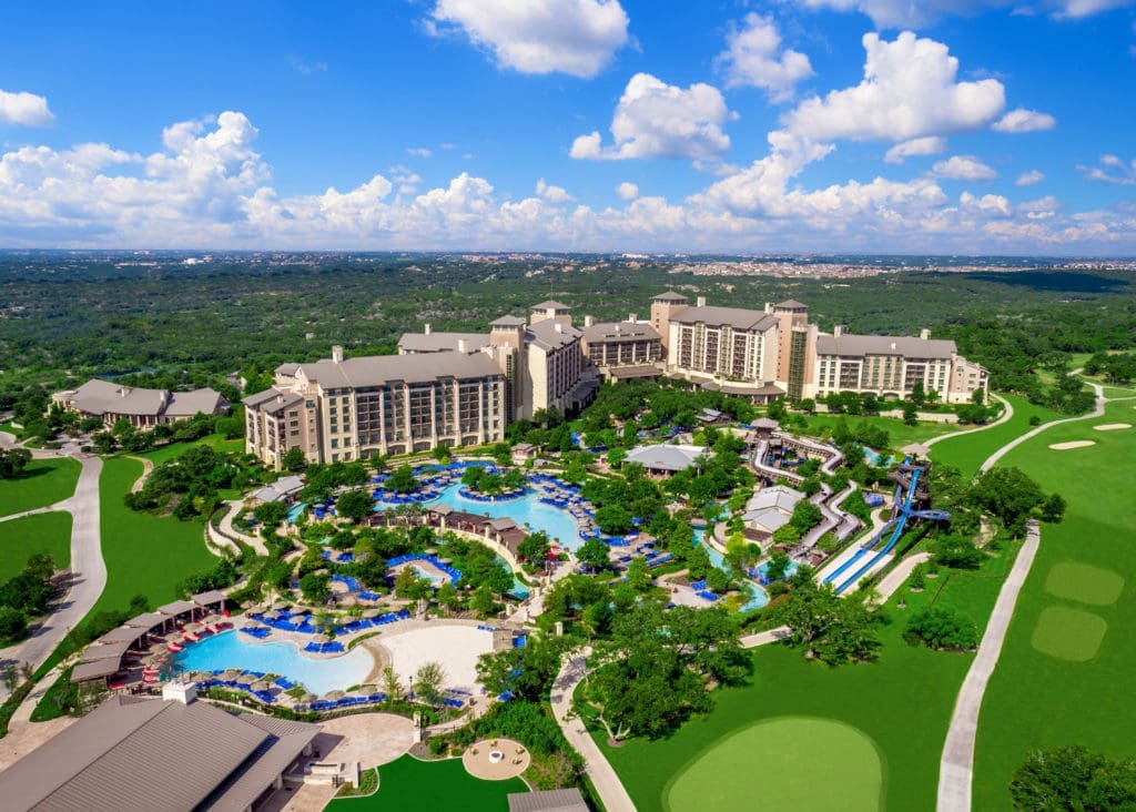 The resort includes the Riverbluff Water Experience, which is a 9-acre waterpark including 4 pools, five slides, and a lazy river. (Courtesy of JW Marriott)