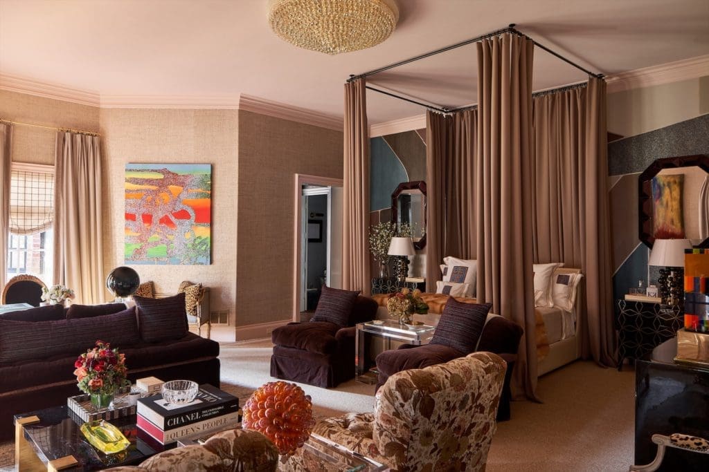 Kips Bay Decorator House Dallas: Master bedroom designed by Kirsten Kelli, LLC. (Photo by Stephen Karlisch)