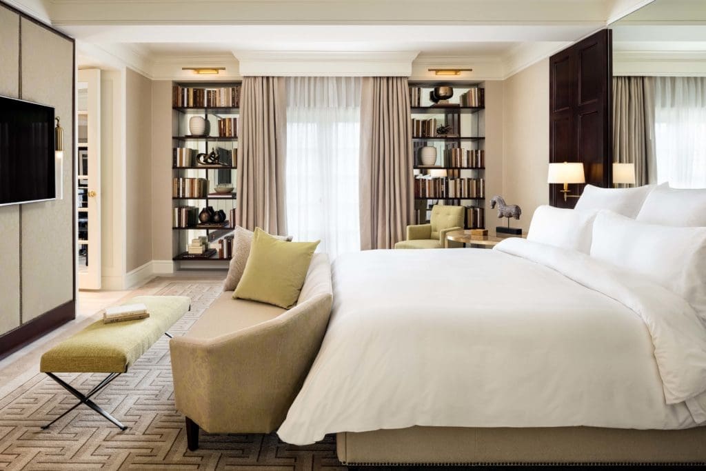 Guest rooms are inviting and elegant at the Mansion.