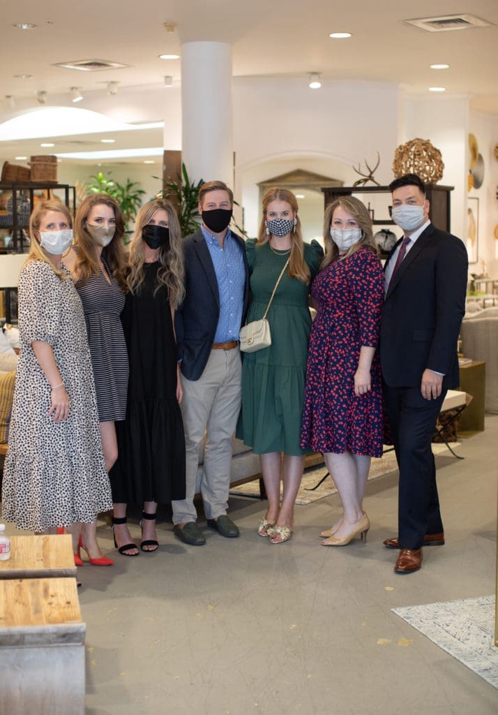 Rachel Manning, Samantha Pendleton, Ashlee Garner, John Williams, Michaela Williams, Melanie & Patrick Hamel (Photo by Marie Flanigan Interiors)