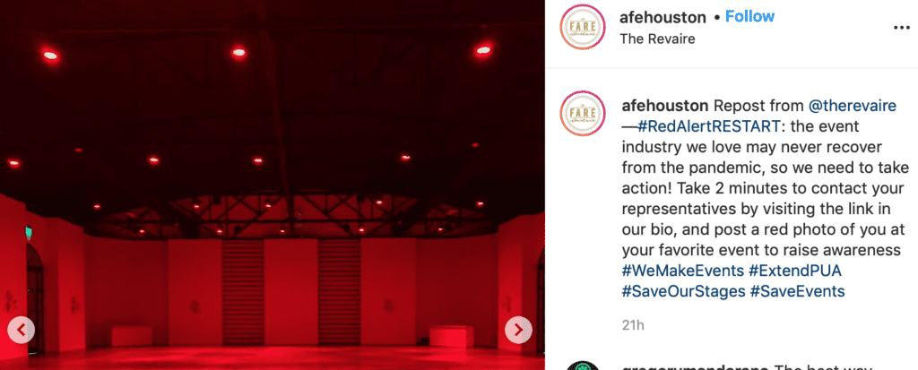 A heartfelt Instagram plea from the owner of The Revaire Rachel Volz. (Instagram photo AFEHouston)