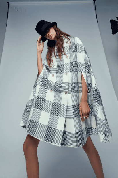 Temperley London checked cape. (Photo courtesy of Temperley London)