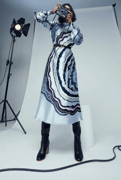 Temperley London swirl patterned dress. (Photo courtesy of Temperley London)