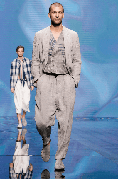 Giorgio Armani man's casual three-piece suit. (Photo courtesy of Giorgio Armani)