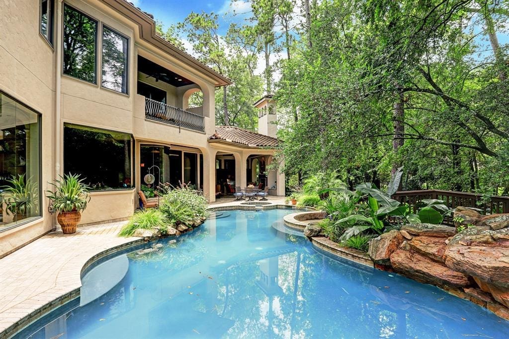 The pool area is an oasis.