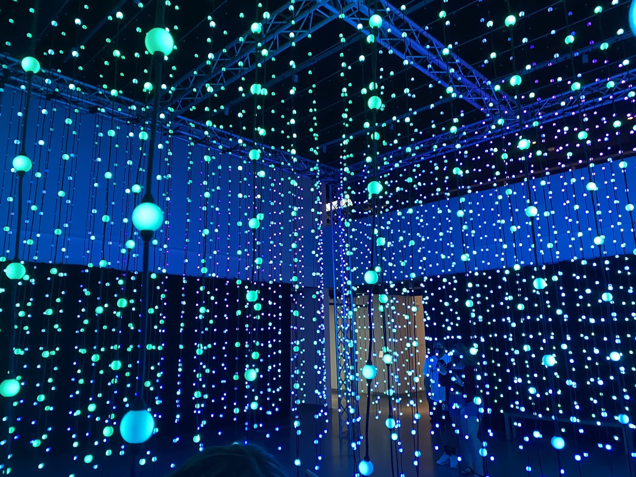Squidsoup’s “Submergence” is popular with the visitors because of its mesmerizing color-changing lights. (Photo by Anna Votaw )
