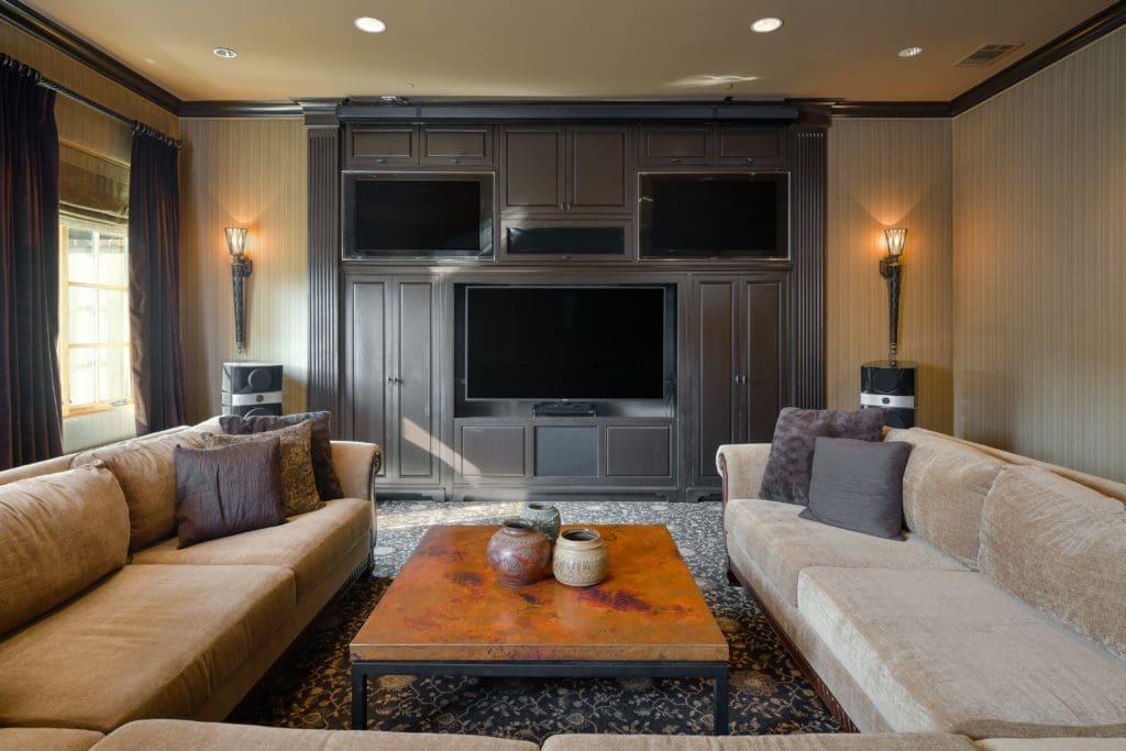 The cozy media room.