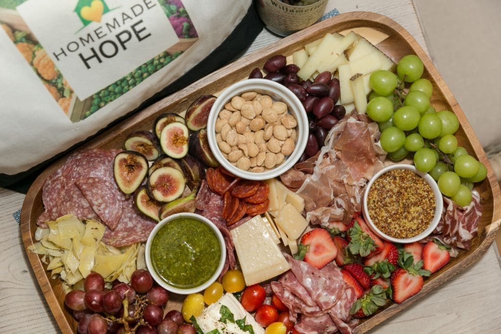 Charcuterie platters made by Homemade Hope executive director Blair Bentley were delivered to participants.