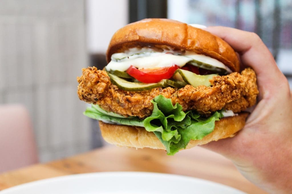 Sloane's Corner is popular for their hot fried chicken sandwich at lunchtime. (Courtesy of Sloane's Corner)