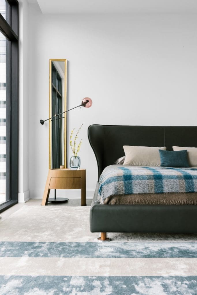 Giorgetti Houston's bedrooms include the high-end fixtures and touches that make the building standout.   (Photo by Divya Pande.)