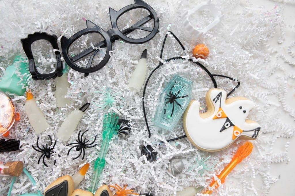 The Pep & Party Co. Boo Basket is a Halloween necessity for kids and adults, with delicious treats, slime, spider rings, and witches' fingers — and alcoholic beverages for the adults.