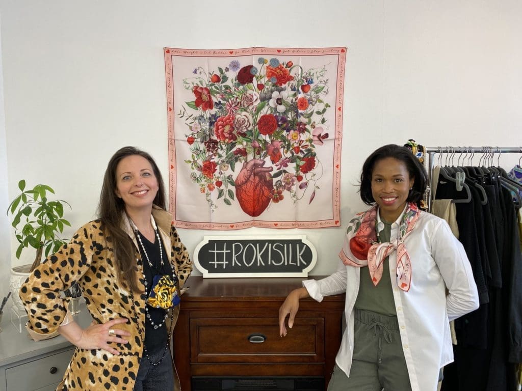Kimberly Phipps-Nichol and Roslyn Bazzelle Mitchell, founders of RoKi Design, share a passion for fashion, creativity, and community.