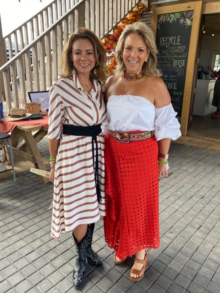Alexandra Ceballof, Mary Tere Perusquia  at Hope Farm's Fashion in the Fields outing benefiting Recipe for Success. (Photo by Shelby Hodge)