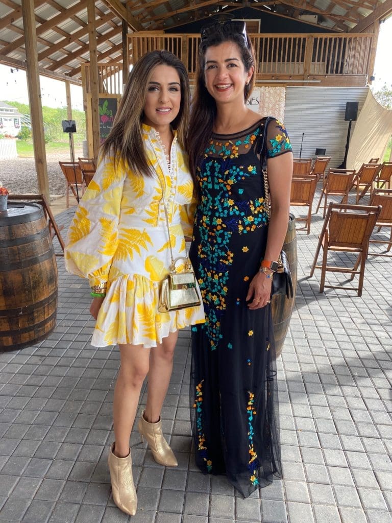 Sneha Merchant and Naureen Malik at Hope Farm's Fashion in the Fields outing benefiting Recipe for Success. (Photo by Shelby Hodge)