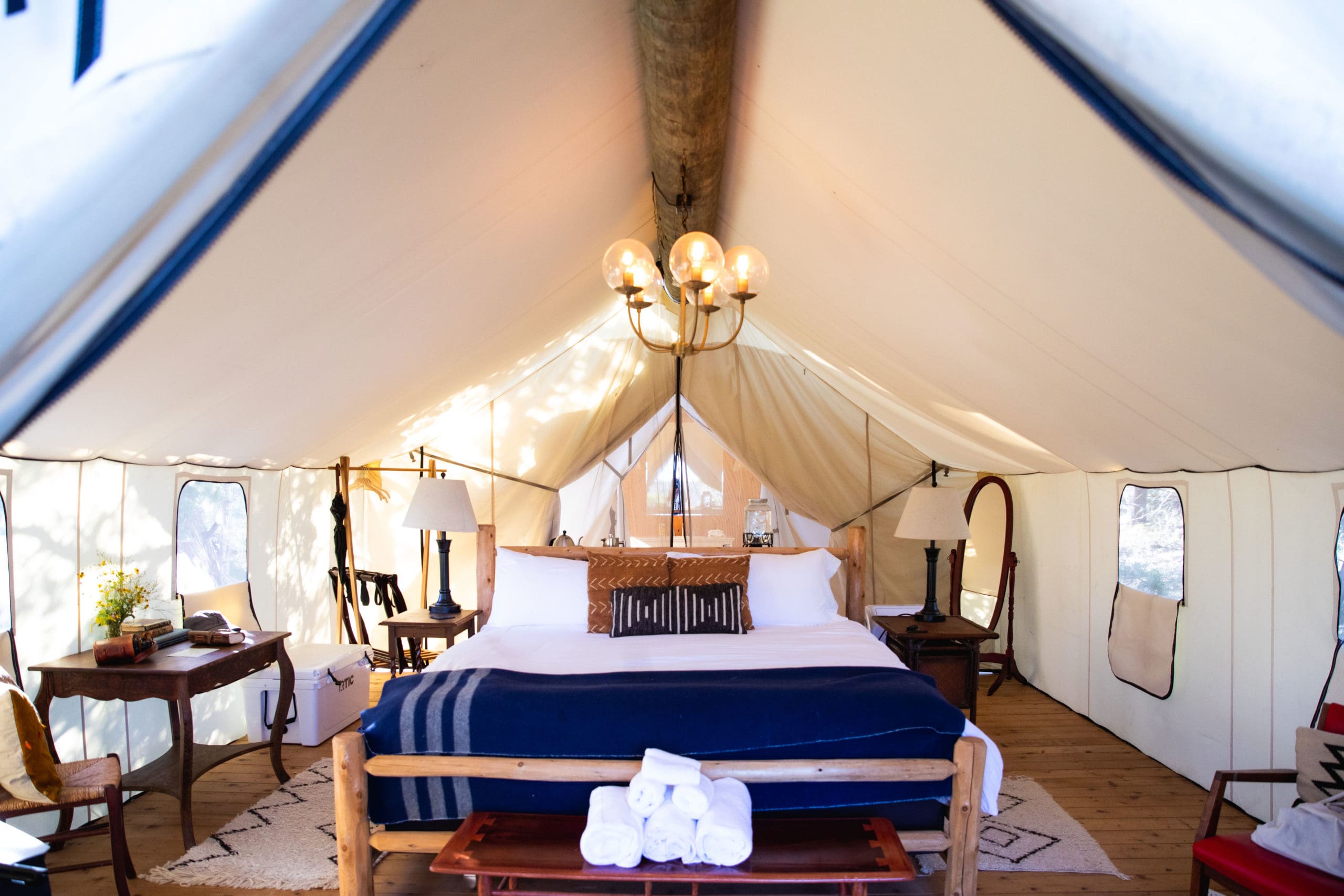 texas wellness retreat The Collective Hill Country Tents offer the luxuries of a five-star hotel.