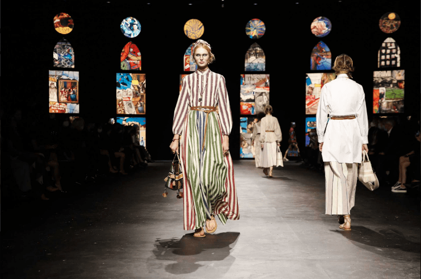 Dior striped dress. (Photo courtesy of Dior)