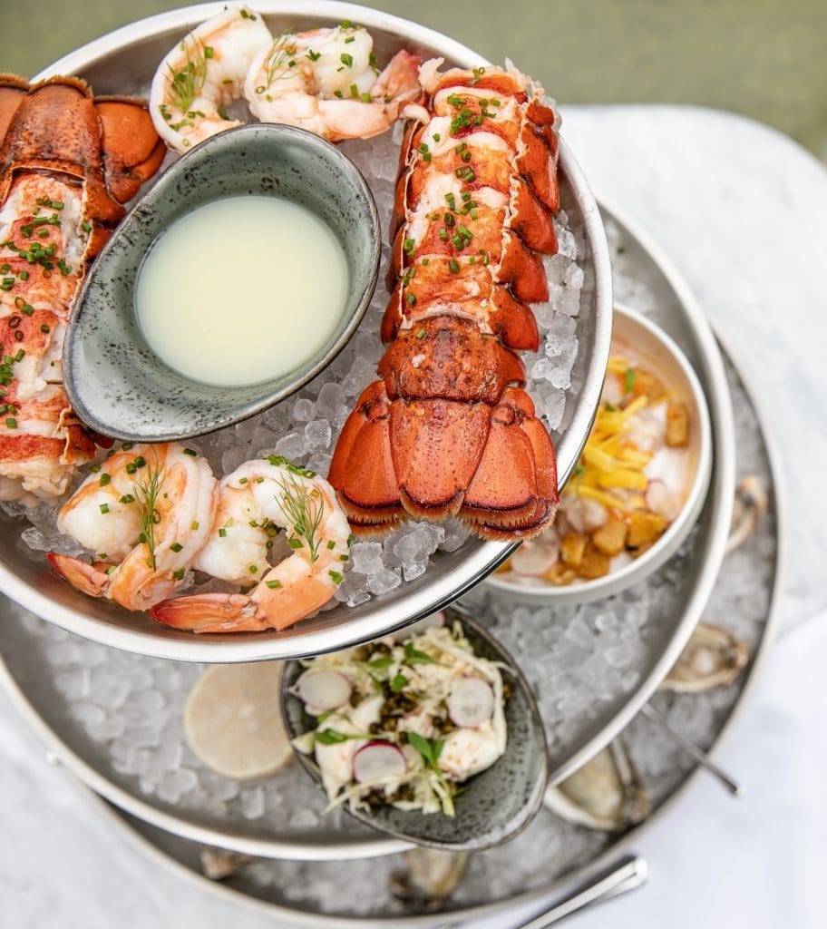The elevated menu at The Sporting Club  includes the Seafood Tower. (Photo by Corine Michel )