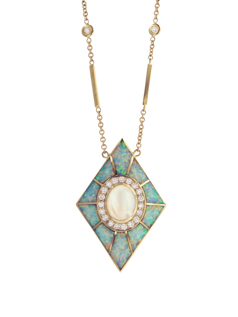  Jacquie Aiche crafted this vibrant Opal Inlay Pendant Necklace
