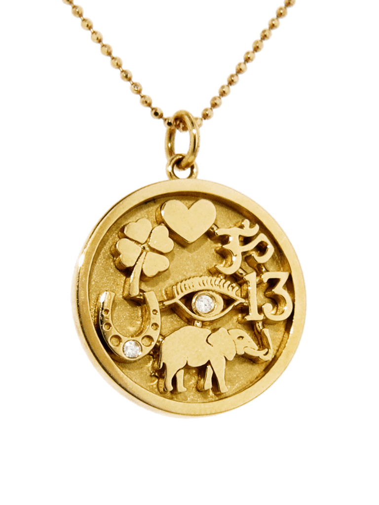 This golden good luck charm covers all the bases.