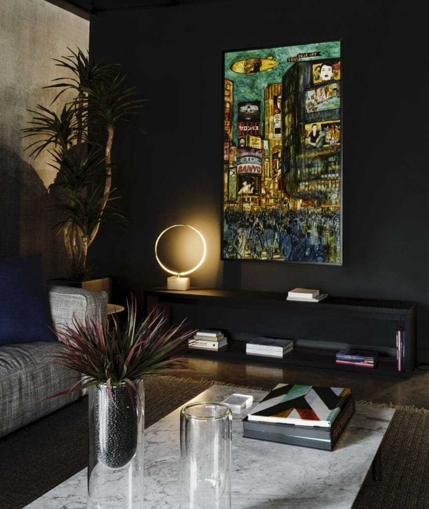 Karla de Lara work from Art of the World  Gallery, which has joined BeDesign in a percentage-of-sale fundraiser for Houston Grand Opera. Nahoor: Ecliss Table Lamp (Photo by Jack Thompson)