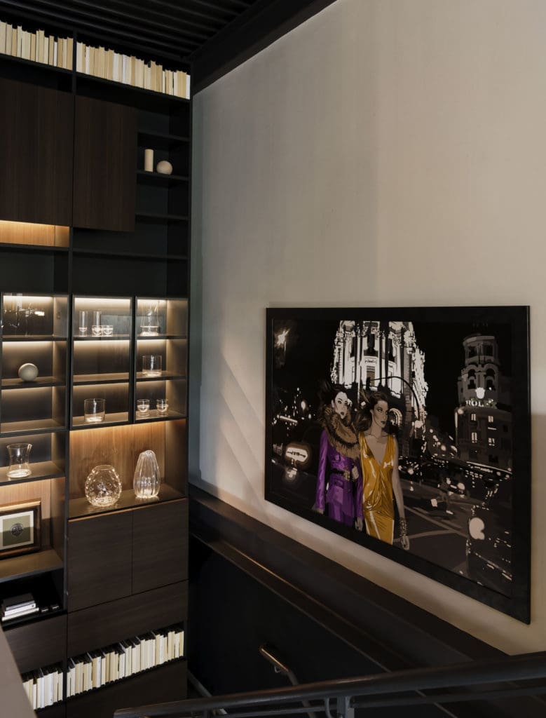 Silvia Papas work from Art of the World  Gallery, which has joined BeDesign in a percentage-of-sale fundraiser for Houston Grand Opera. Molteni&C: 505 Wall System  (Photo by Jack Thompson)