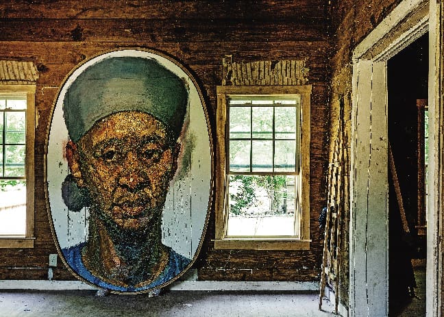 Portrait of Letitia Huckaby painted by her husband Sedrick Huckaby, on display at Big Momma’s House. (photo by Max Burkhalter) 