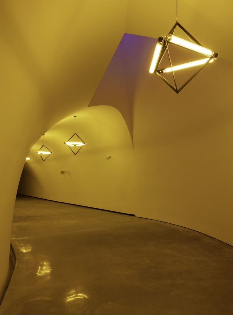Ólafur Elíasson’s "Sometimes an Underground Movement is an Illuminated Bridge Tunnel," 2020, in the Nancy and Rich Kinder Building at the MFAH. (Photo by Richard Barnes, Courtesy of the Museum of Fine Arts, Houston)