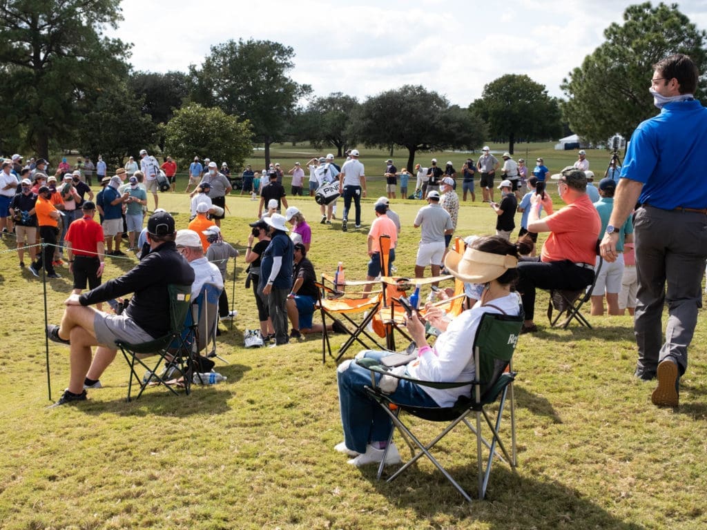 Fans enjoyed getting out on Memorial Park's golf course. (Photo by F. Carter Smith)