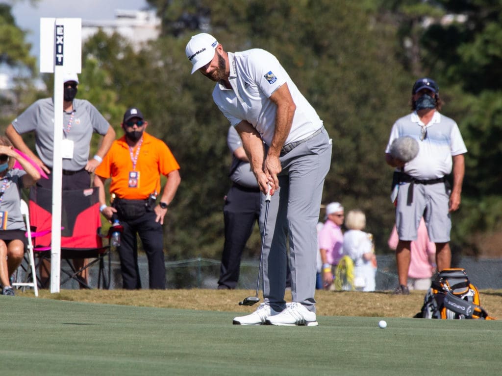 Dustin Johnson is always a threat when he is near the leaderboard. (Photo by F. Carter Smith)