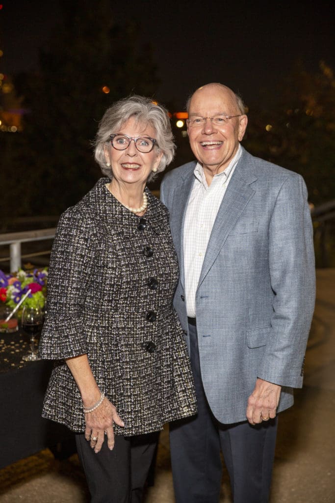 Gayle & Bob Eury at the Buffalo Bayou Foundation celebration on the banks of  Buffalo Bayou  (Photo by Jenny Antill Clifton)