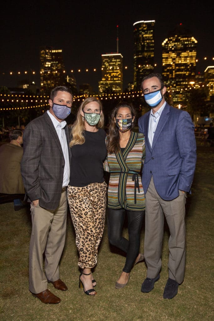 Chris & Sara Elkins, Wendy & Shawn Cloonan at the Buffalo Bayou Foundation celebration on the banks of  Buffalo Bayou  (Photo by Jenny Antill Clifton)
