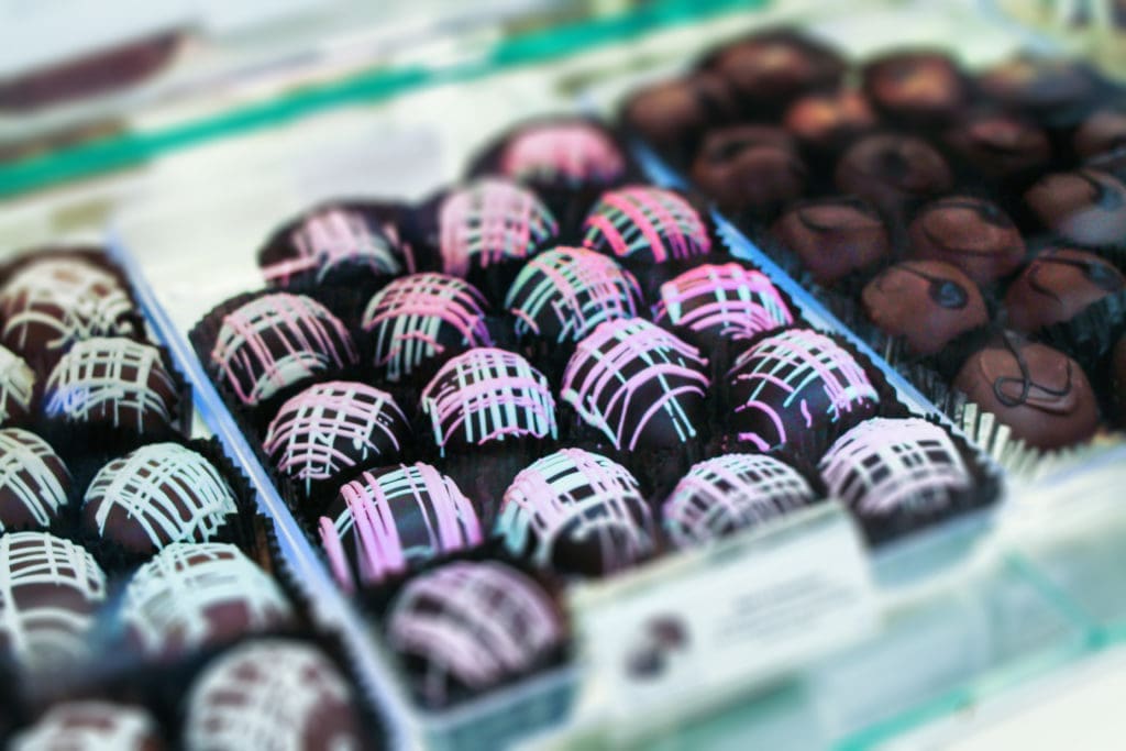 The handmade chocolate bonbons at Bering's at a year-round hit with sweet-toothed customers. (Photo by Chris P. Bachman )