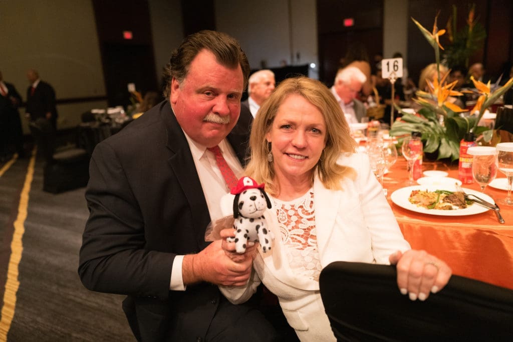 Alex & Robin Brennan-Martin at the  Red Hot Gala benefitting the Houston Fire Fighters Association at the Royal Sonesta Hotel (Photo by Michelle Watson CatchlightGroup.com)