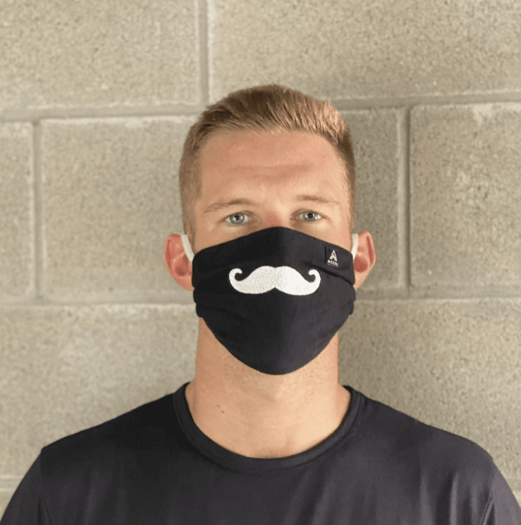 Anti-bacterial masks from Accel Lifestyle come with a variety of monograms and patches.