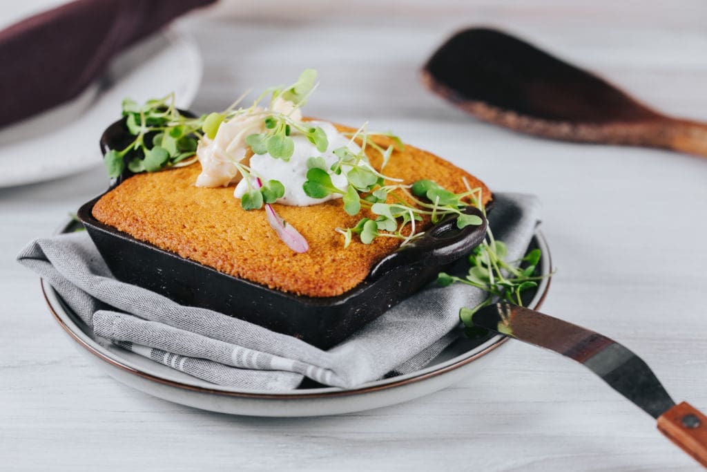 Don't miss the skillet cornbread at Encina with feta and sorghum butter.(Photo by Kathy Tran)