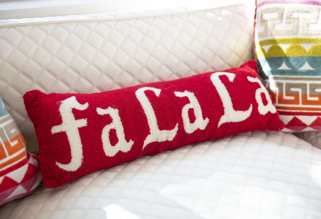 Pillows add a whimsical touch.
