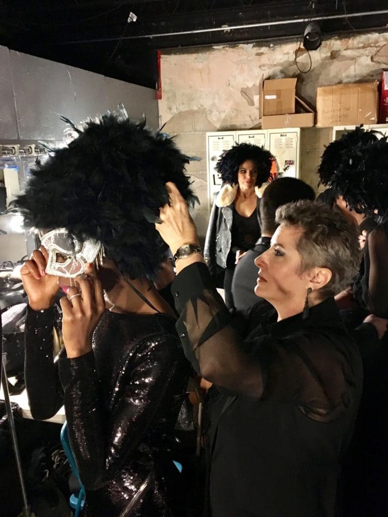 Tamara Klosz Bonar behind the scenes at one of the fashion events.