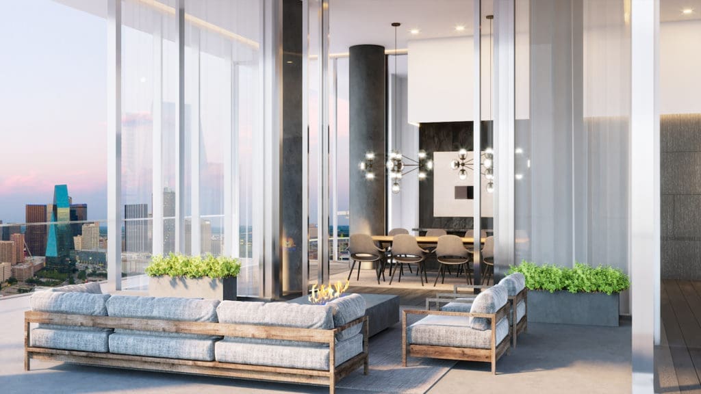 The Victor's sky level amenity deck is below only two floors of penthouses. The views are guaranteed.