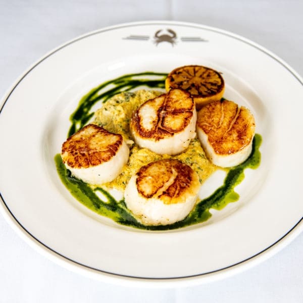 Sea Scallops With Golden Beet Pesto