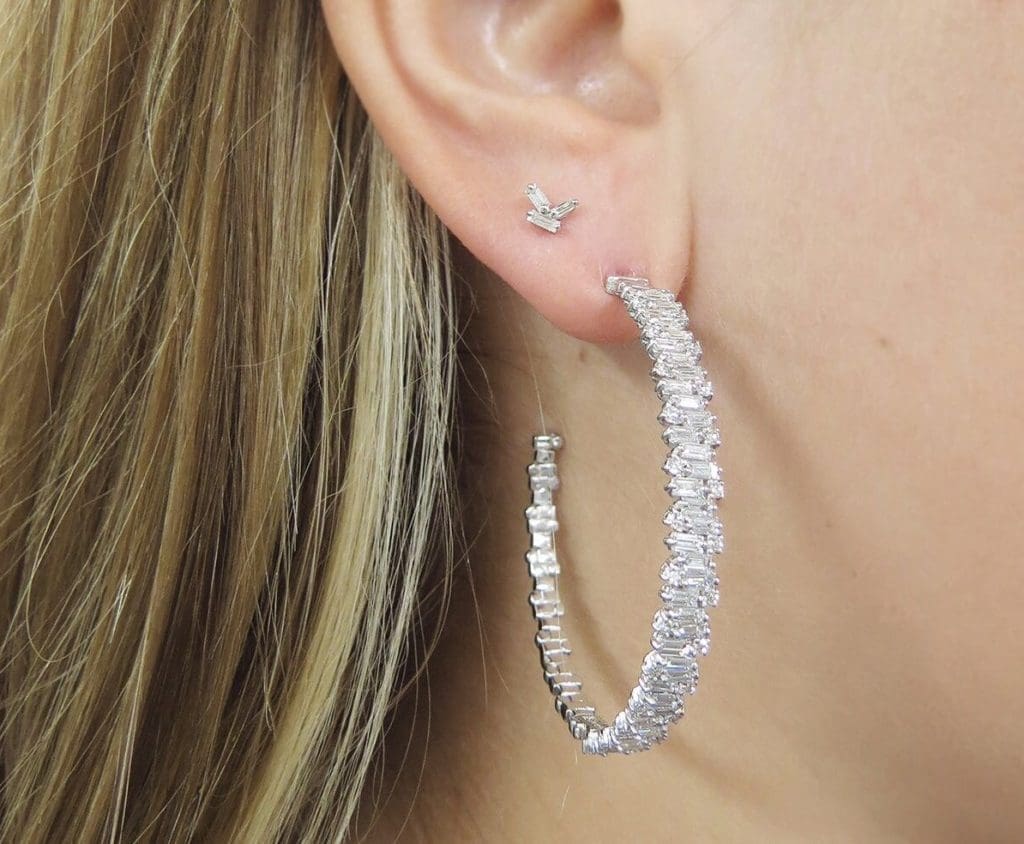 Large diamond firework hoops by Suzanne Kalan.