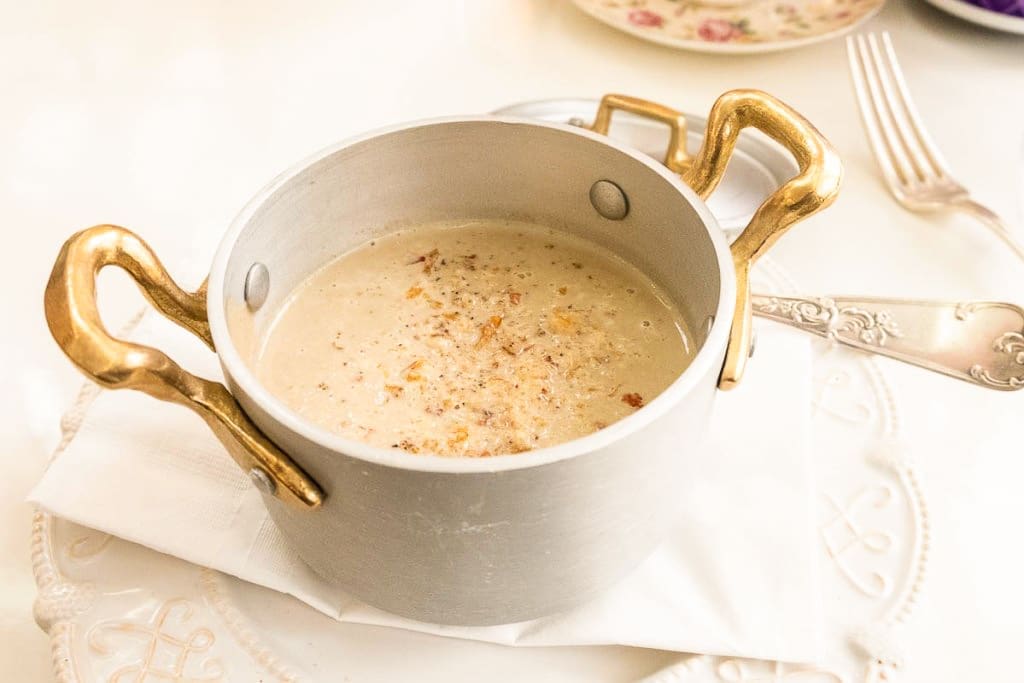 Mushroom veloute at Houston's Café Poêtes