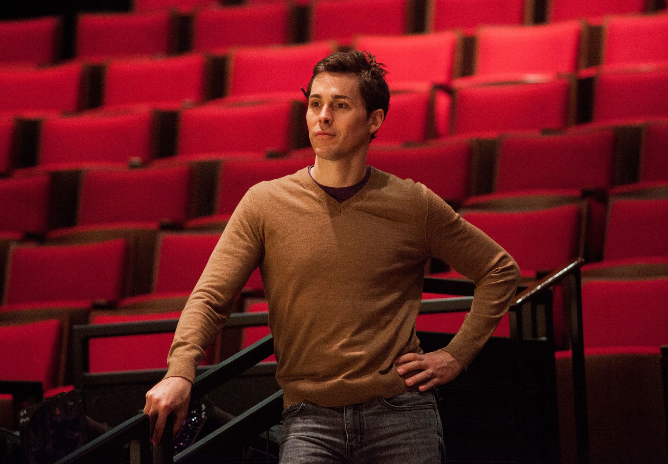 Director Brandon Weinbrenner at the Alley Theatre before the pandemic. (Photo by John Everett)