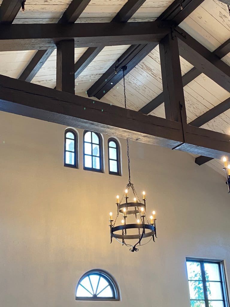 Ceiling detail in Lott Hall, in what was formerly the Historic Clubhouse men's locker room. (Photo by Shelby Hodge)