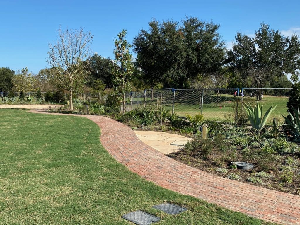 New York-based Michael Van Valkenburgh Associates led that project that saw stone walkways added to the Historic Clubhouse/Lott Hall grounds. (Photo by Shelby Hodge)