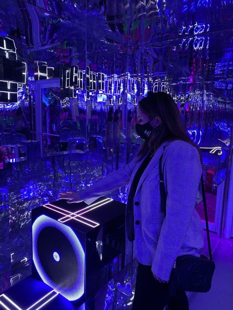 Seismique promises a safe, fun experience for guests. Masks are required, hand sanitization stations are available, and all interactive elements are routinely sanitized by a misting system. (Photo by Madeline Coats)