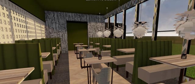 A pastel palette blends with the colors of exotic flowers at Maria's Mexican Kitchen.